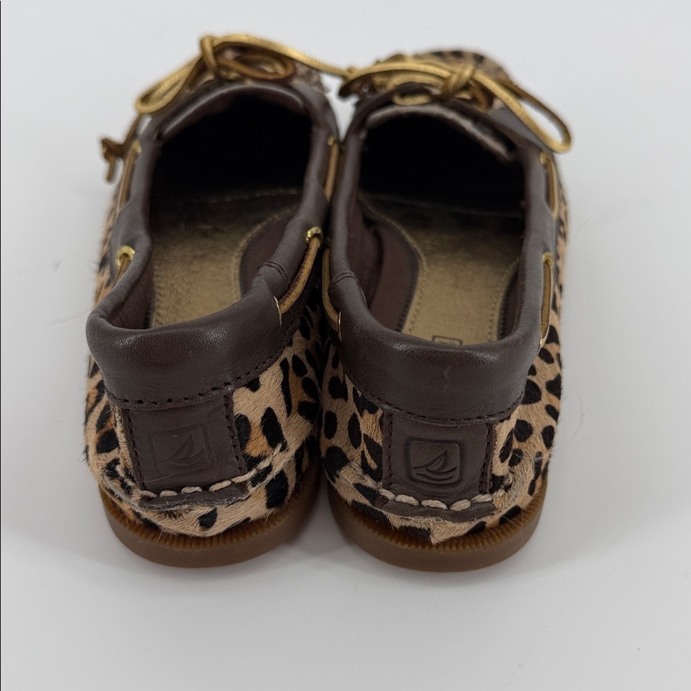 Sperry Top Sider Women's Size 6 Shoes Leopard Print Calf Hair & Leather Slip On - Picture 6 of 11